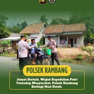 Jumat Berkah, Wujud Kepedulian Polri Terhadap Masyarakat, Polsek Rambang Berbagi Nasi Kotak