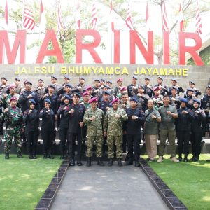 Perkuat Sinergi TNI–Polri, Brimob Polda Metro Jaya Sampaikan Ucapan Dirgahayu TNI ke-80 ke Korps Marinir