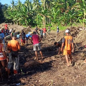 Satgas TMMD ke-126 Kodim 1505/Tidore Bersama Masyarakat Tanam Jagung di Lahan Ketahanan Pangan