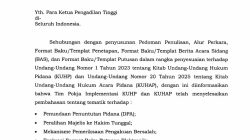 MA terbitkan Imbauan kepada Seluruh KPT Terkait Penyesuaian KUHP-KUHAP