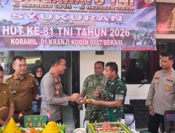 Sinergitas TNI-Polri Semakin Solid, Tiga Kapolsek Kompak Kunjungi Koramil 01 Kranji di HUT TNI ke-81